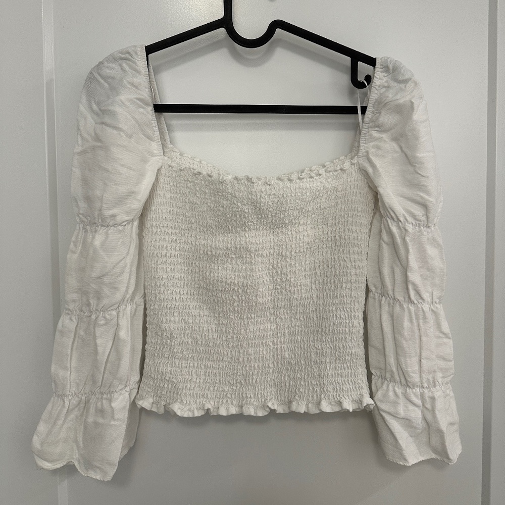 Reformation Linen Blend Blouse, S